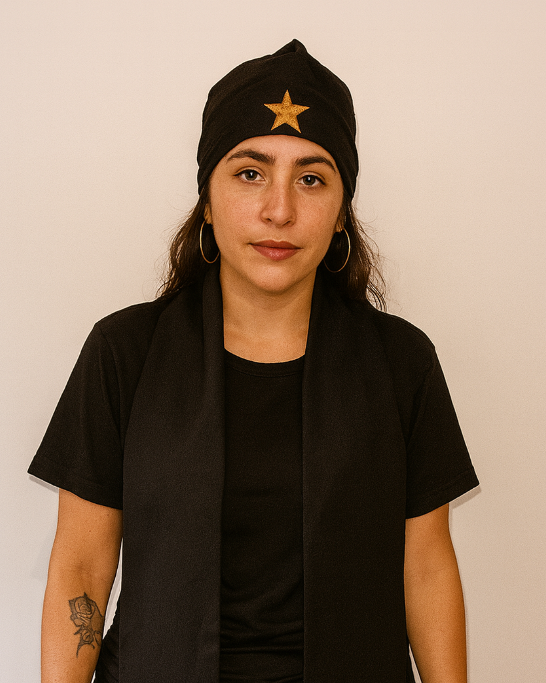 Conjunto de Estola e Filá Feminino de Esquerda Roupas Umbanda Axê Terreiro Gira Esquerda Medium Sacerdote