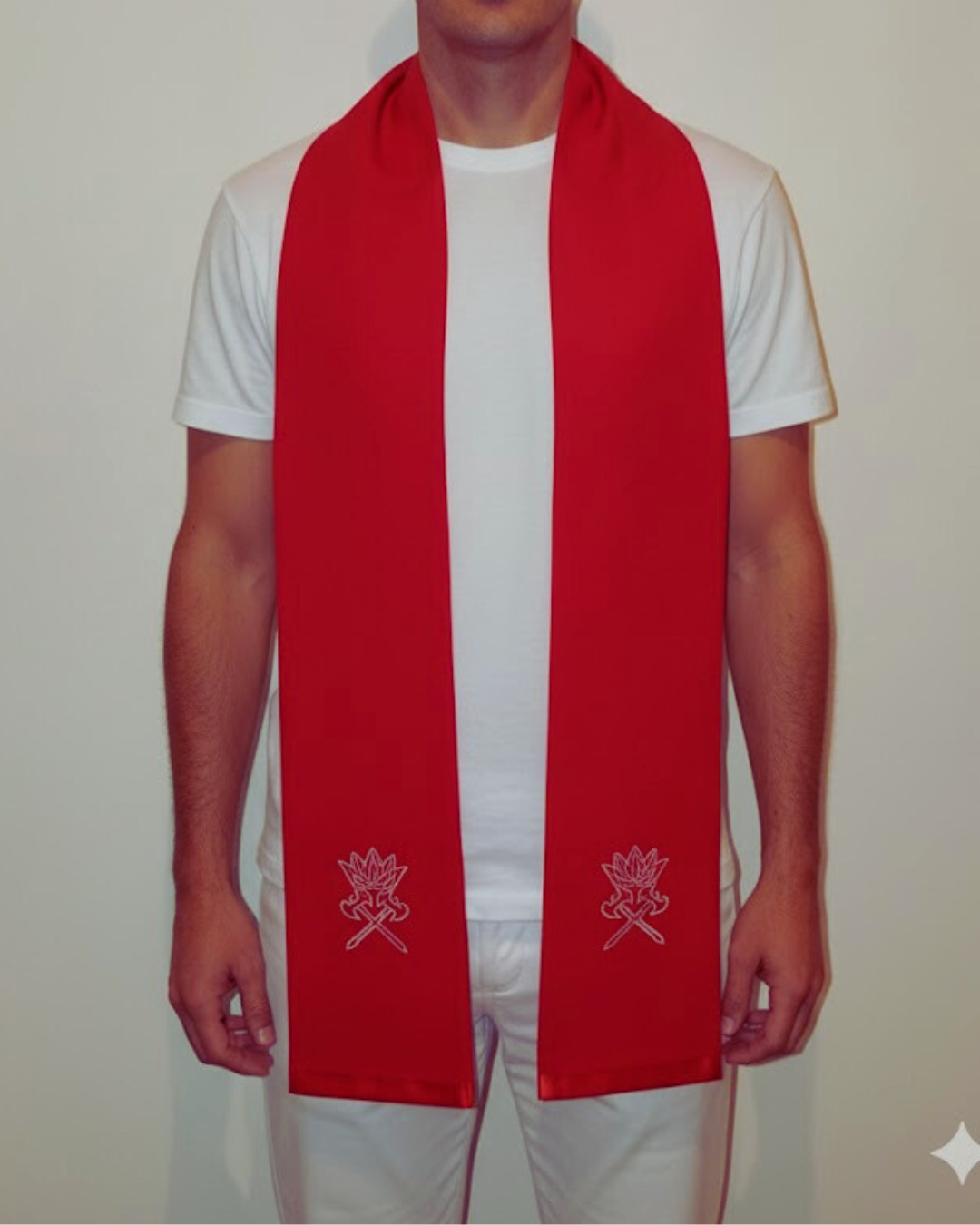 Conjunto de Estola e Filá Masculino do Pai Xangô Umbanda Terreiro Desenvolvimento Mediúnico Sacerdotal Sacerdote 