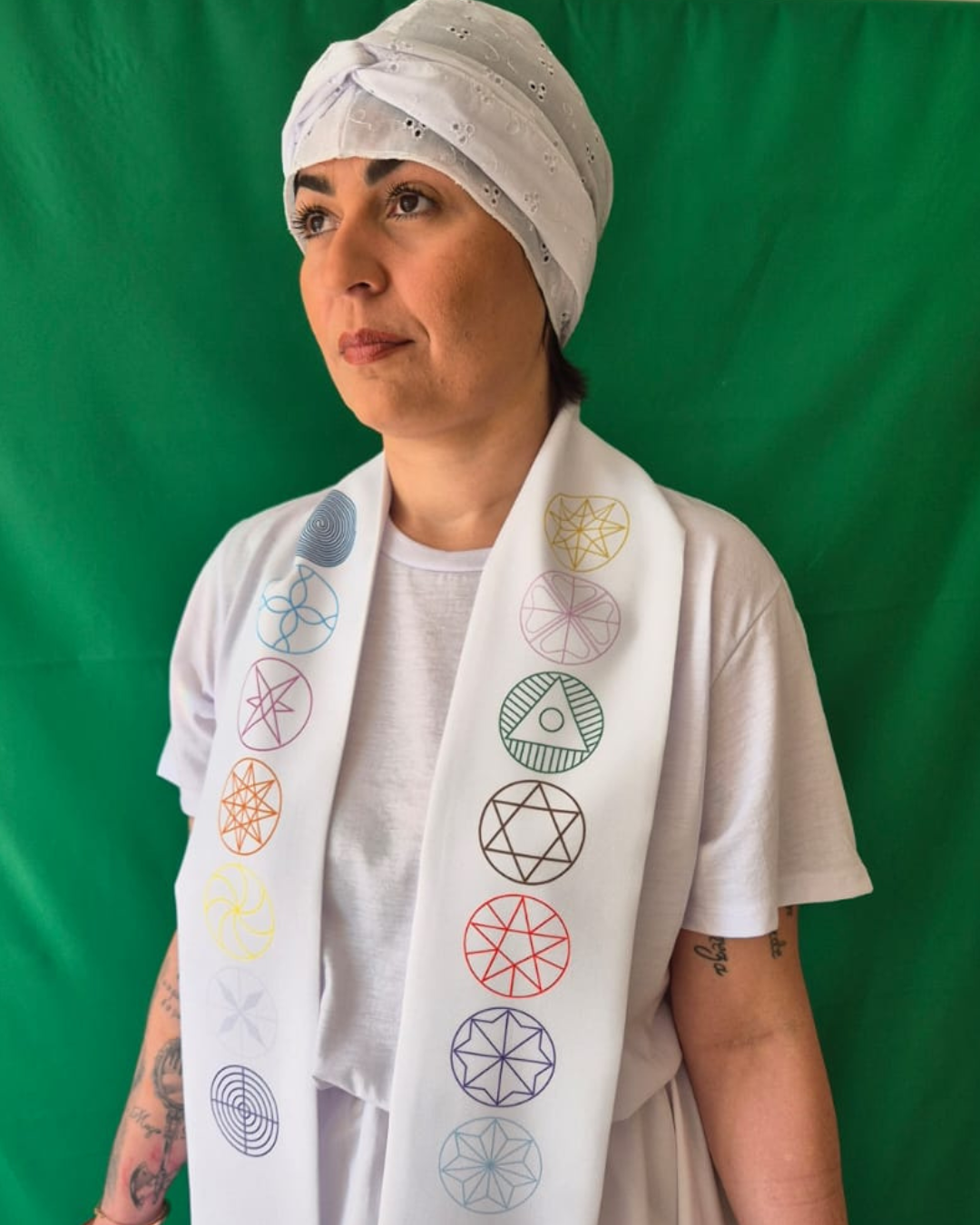 Estola com as 14 Mandalas dos Tronos Sagrados 