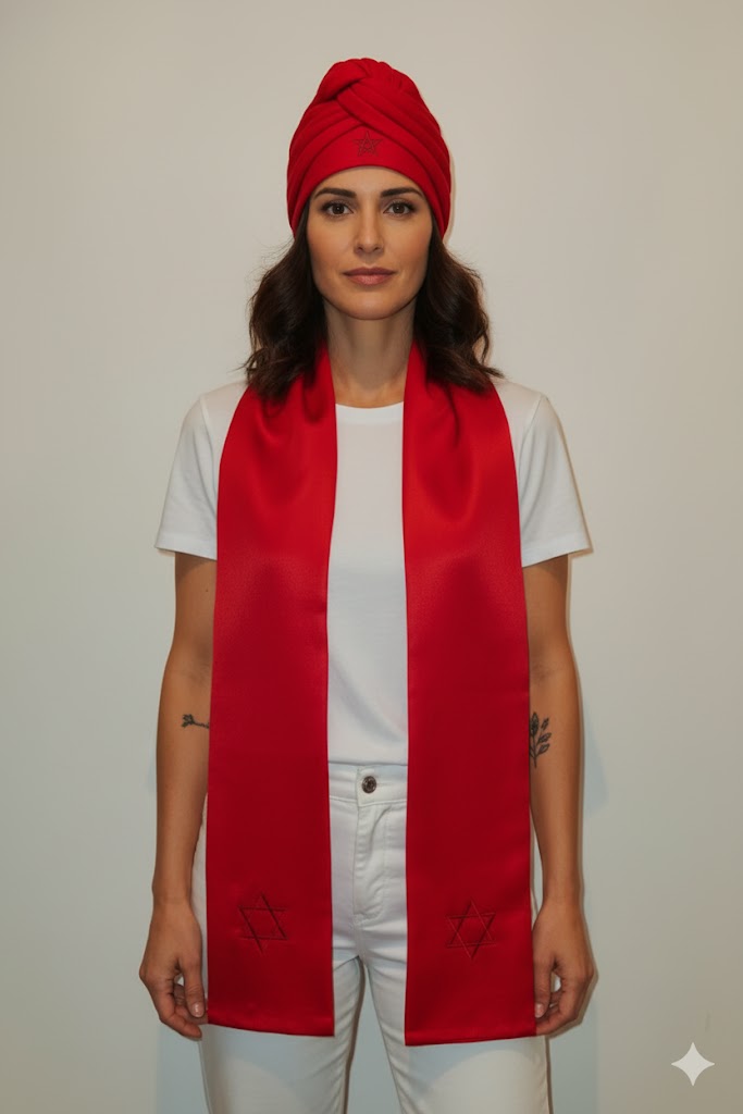 Estola e Filá Feminino do Pai Xangô Roupas de Umbanda Axê Terreiro Desenvolvimento Mediúnico Sacerdotal Sacerdotiza 