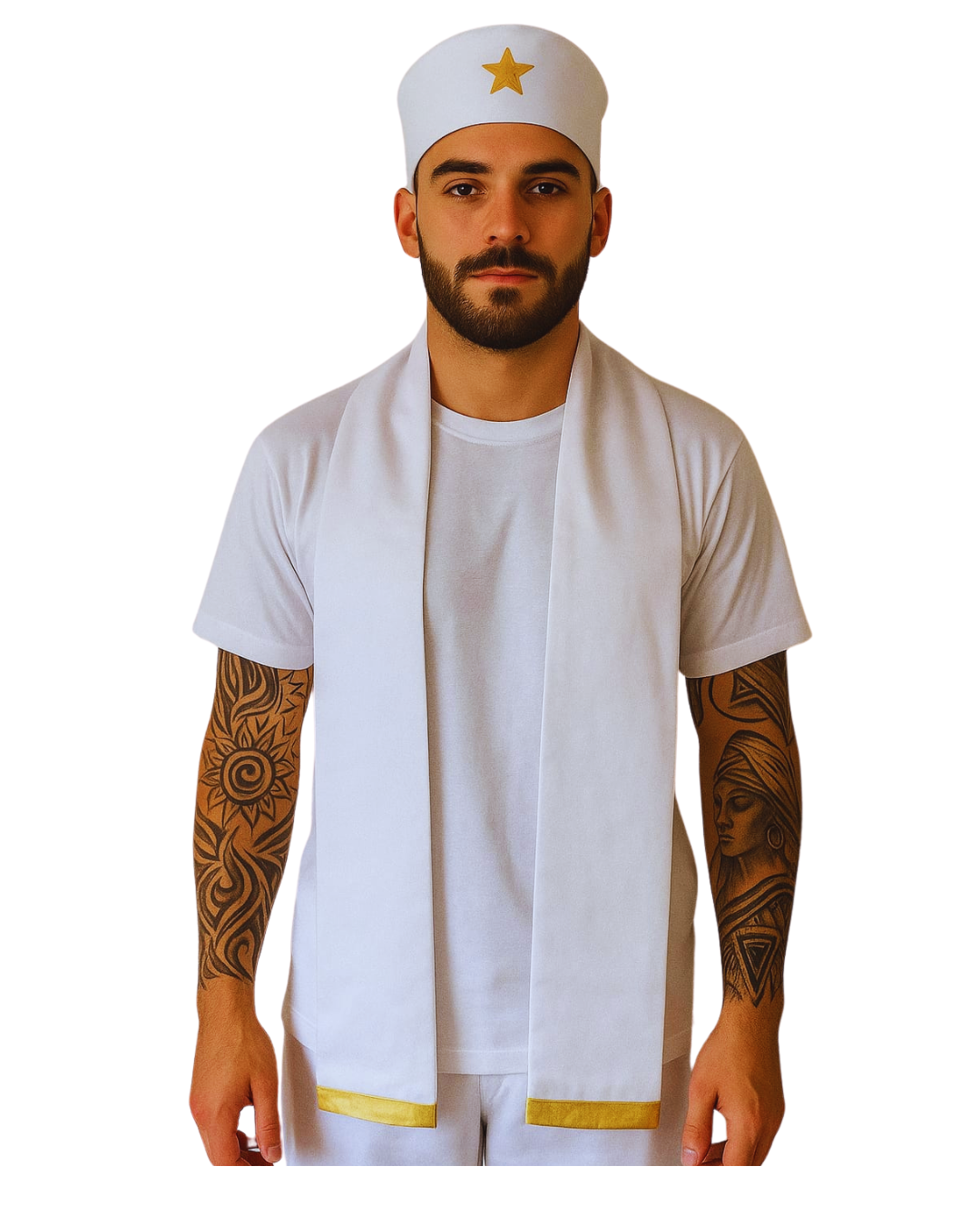 Estola e Filá Masculino de  Pai Pequeno Roupa Umbanda Terreiro Sacerdócio Cerimonial Ritualística