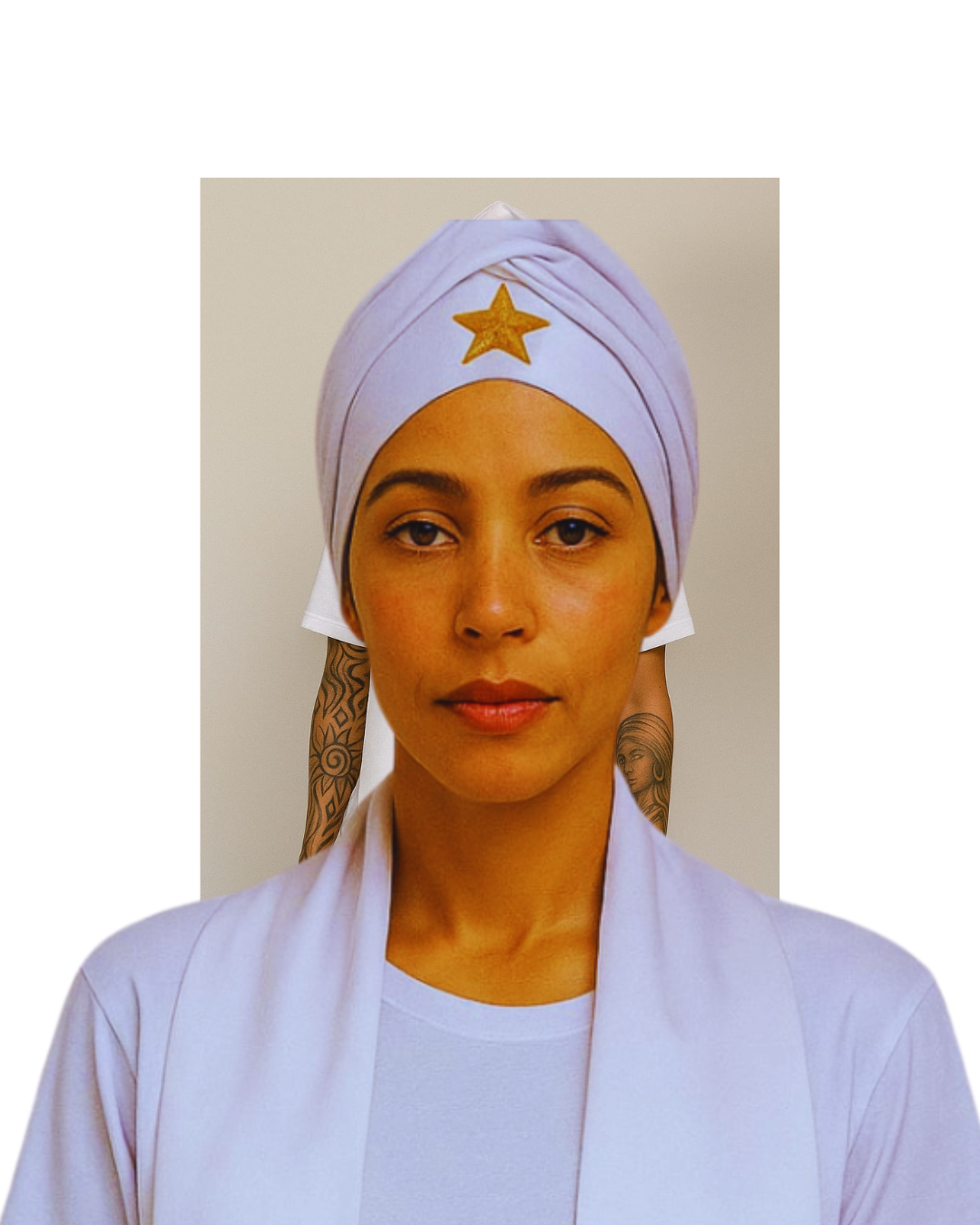 Estola e Fila Feminino Branco Roupas Umbanda Axê Mãe Pequena Terreiro Sacerdotiza