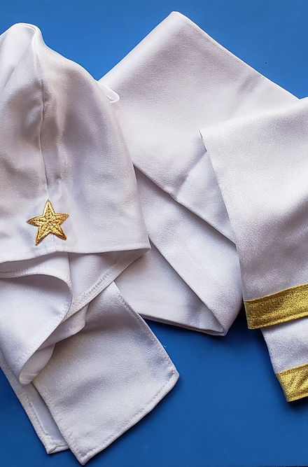 Estola e Fila Feminino Branco Roupas Umbanda Axê Mãe Pequena Terreiro Sacerdotiza