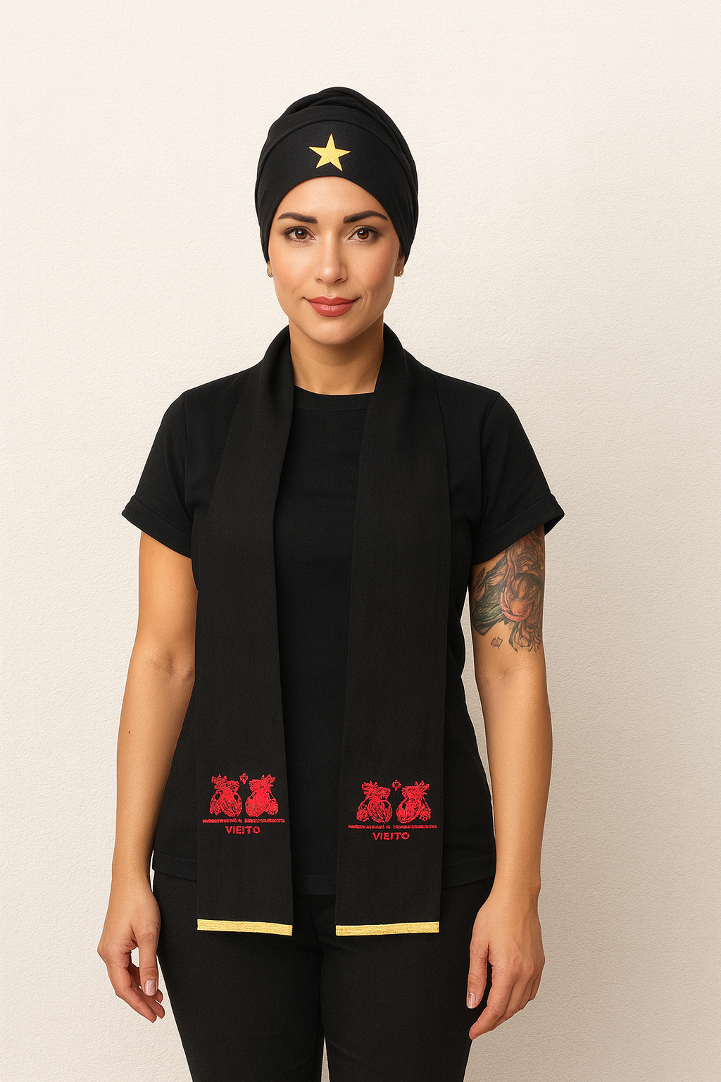 Estola e Filá Feminino Personalizado Roupas Umbanda Axê Terreiro Logotipo Medium Sacerdote