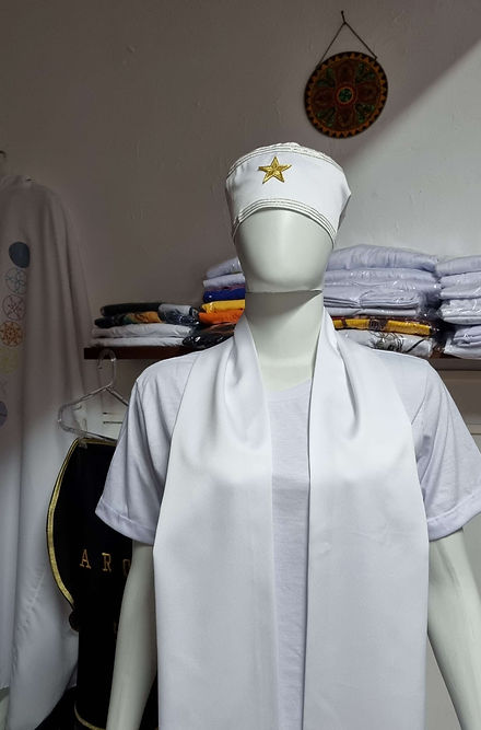 Fila Masculino Sacerdócio 3 Roupas Umbanda Axê Terreiro Gira Brancas Ceremônia Ritual Iniciação Sacerdote Medium