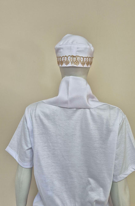 Fila e Estola Masculino Borda Dourada Roupas Umbanda Axê Terreiro Gira Sacerdote Medium