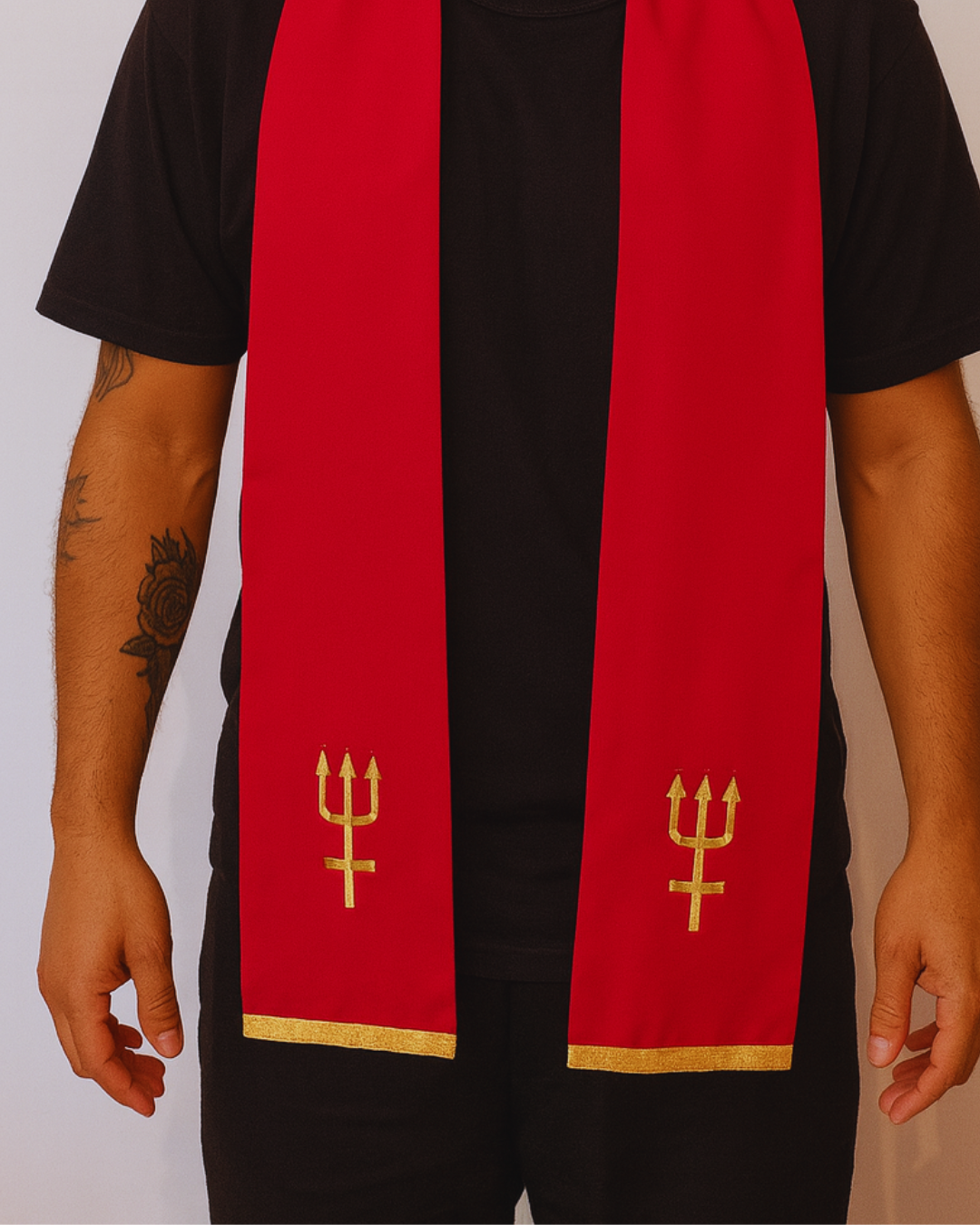 Kits Estola e Fila Masculino de Esquerda Roupas Umbanda Axê Terreiro Ceremonial Ritual Medium Sacerdotal