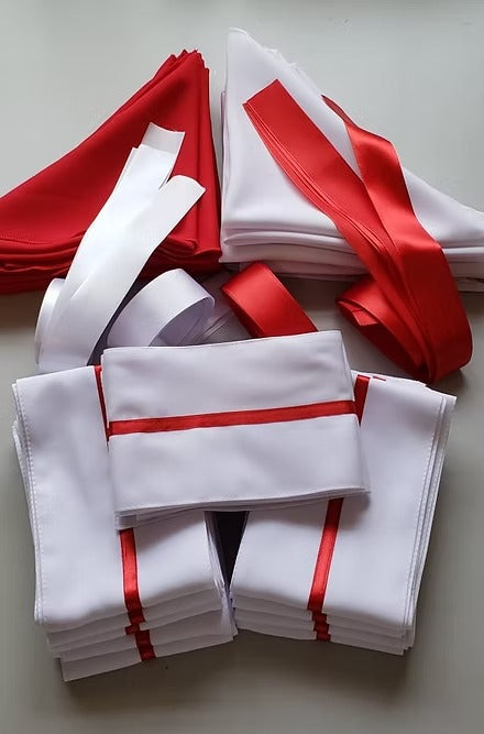 Kits de Magia Divina das 7 Chamas Sagradas Roupas Umbanda Lenços Fitas Estola Mago Iniciador Iniciação Ceremonia