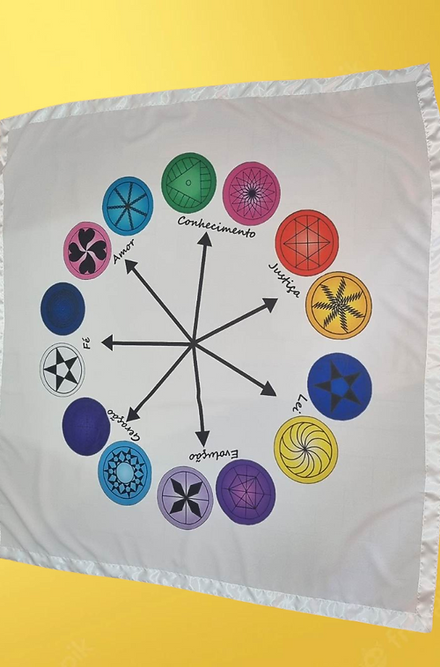 Pano de Oferenda Quadrado das 7 Linhas Sagradas Roupas Brancas Umbanda Axê Terreiro Ritual