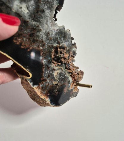 Peça exclusiva em Ágata Natural para decoração, altares e uso com incensos finos