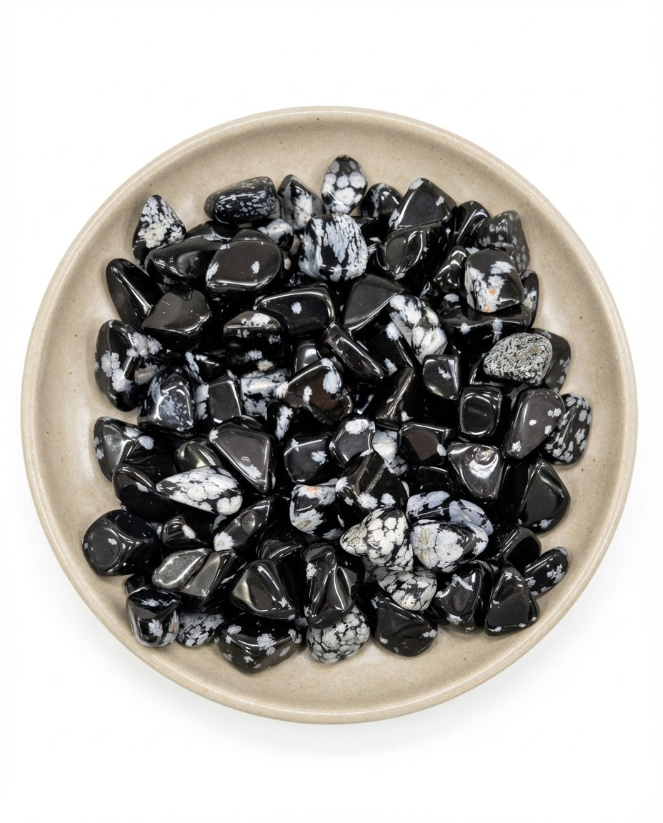 Pedra Natural Obsidiana Floco de Neve por Peso  - Exû Mirim - Trono das Intenções 