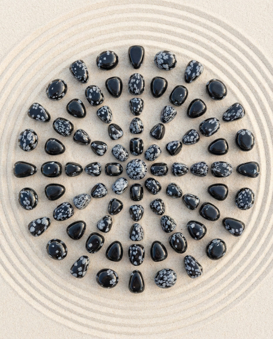 Pedra Natural Obsidiana Floco de Neve - Exû Mirim - Trono das Intenções