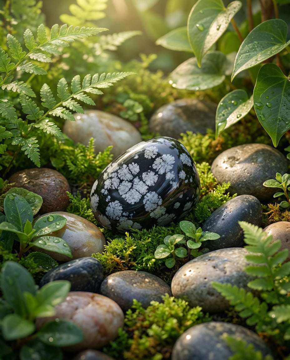 Pedra Natural Obsidiana Floco de Neve por Peso  - Exû Mirim - Trono das Intenções 