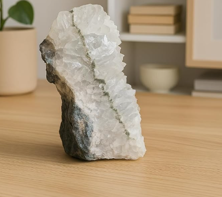 Pedra natural de Apofilita Branca para decoração e ambientes espirituais.