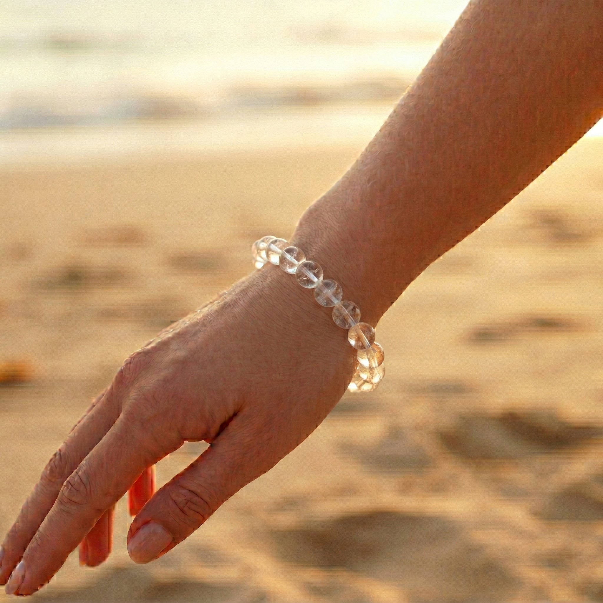Pulseira de Cristal de Rocha Natural - Trono da Fé - Pai Oxalâ | Roupas de Umbanda