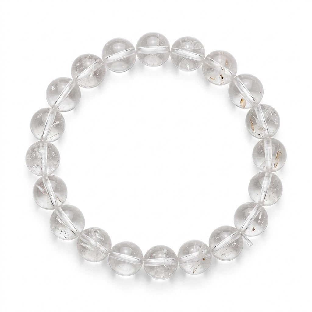 Pulseira de Cristal de Rocha Natural - Trono da Fé - Pai Oxalâ | Roupas de Umbanda