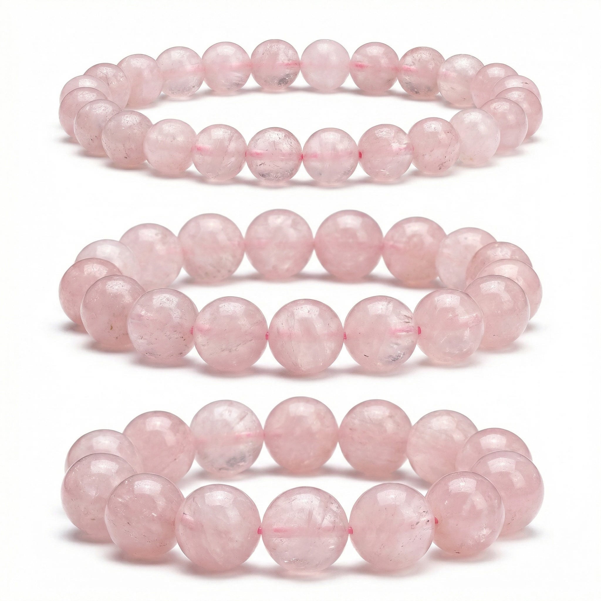 Pulseira de Pedra Quartzo Rosa Natural - Trono do Amor - Mãe Oxum - Cura Emocional e Harmonia | Roupas de Umbanda