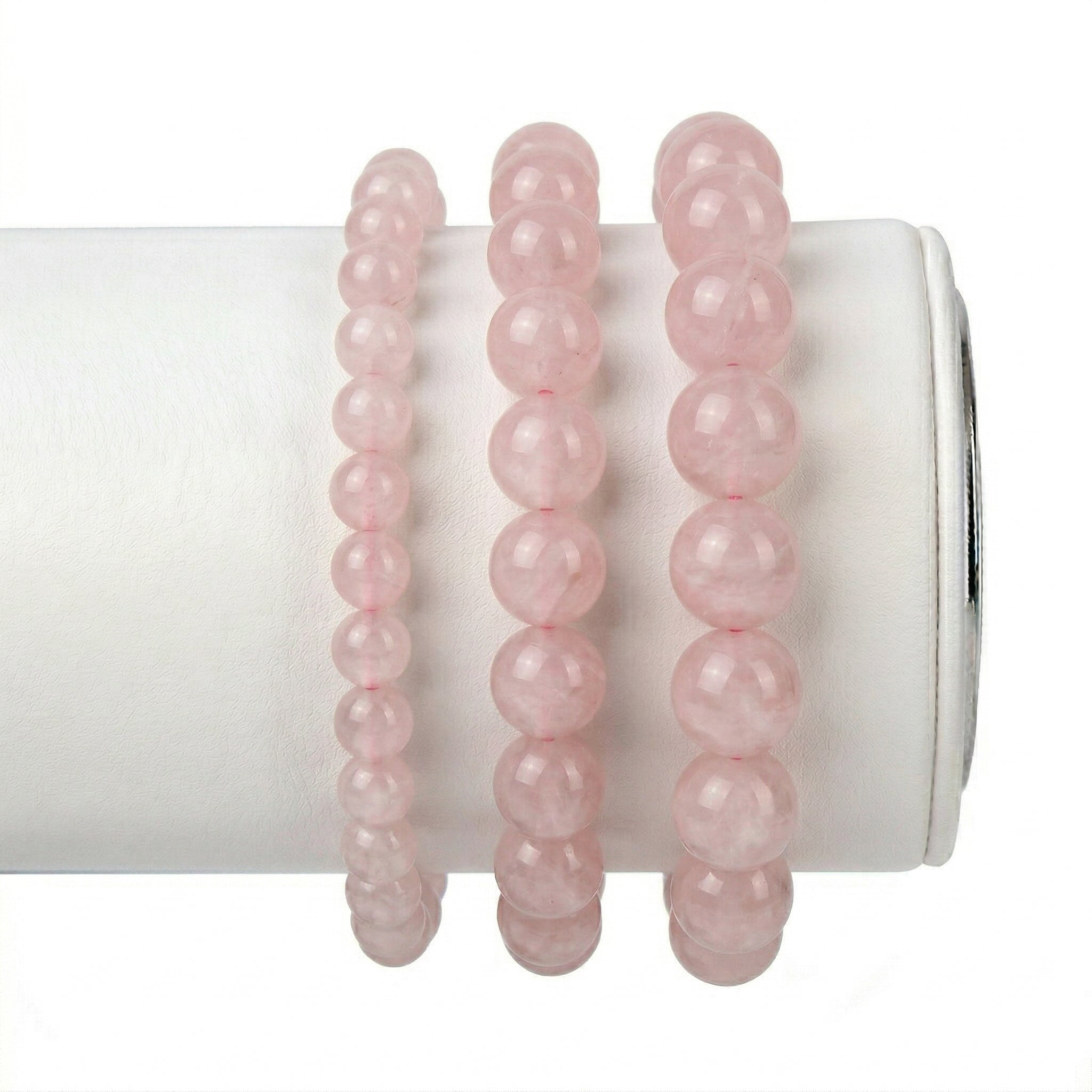 Pulseira de Pedra Quartzo Rosa Natural - Trono do Amor - Mãe Oxum - Cura Emocional e Harmonia | Roupas de Umbanda