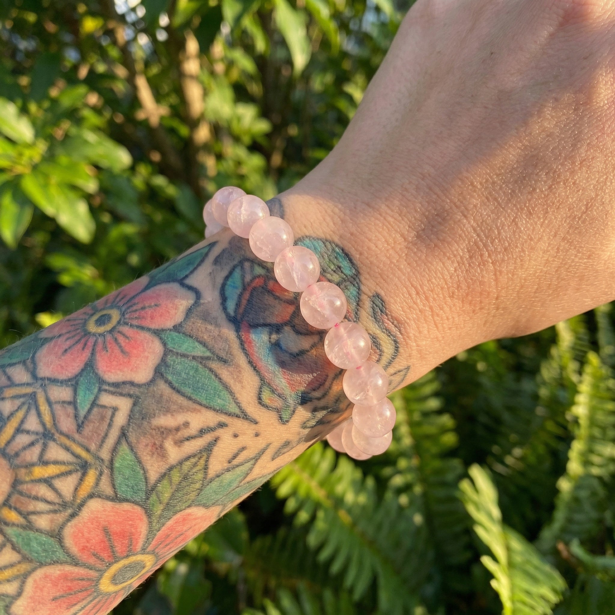 Pulseira de Pedra Quartzo Rosa Natural - Trono do Amor - Mãe Oxum - Cura Emocional e Harmonia | Roupas de Umbanda