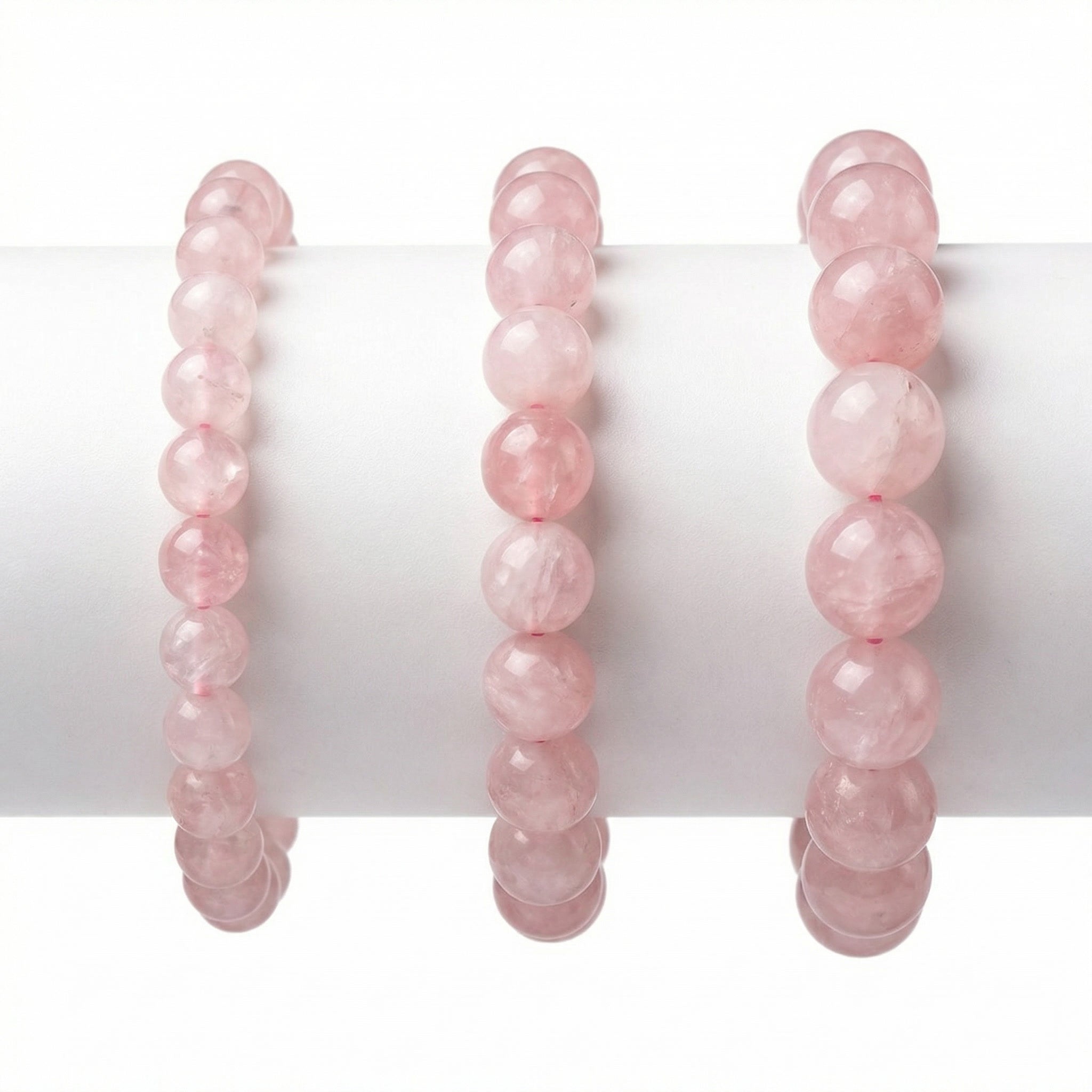 Pulseira de Pedra Quartzo Rosa Natural - Trono do Amor - Mãe Oxum - Cura Emocional e Harmonia | Roupas de Umbanda