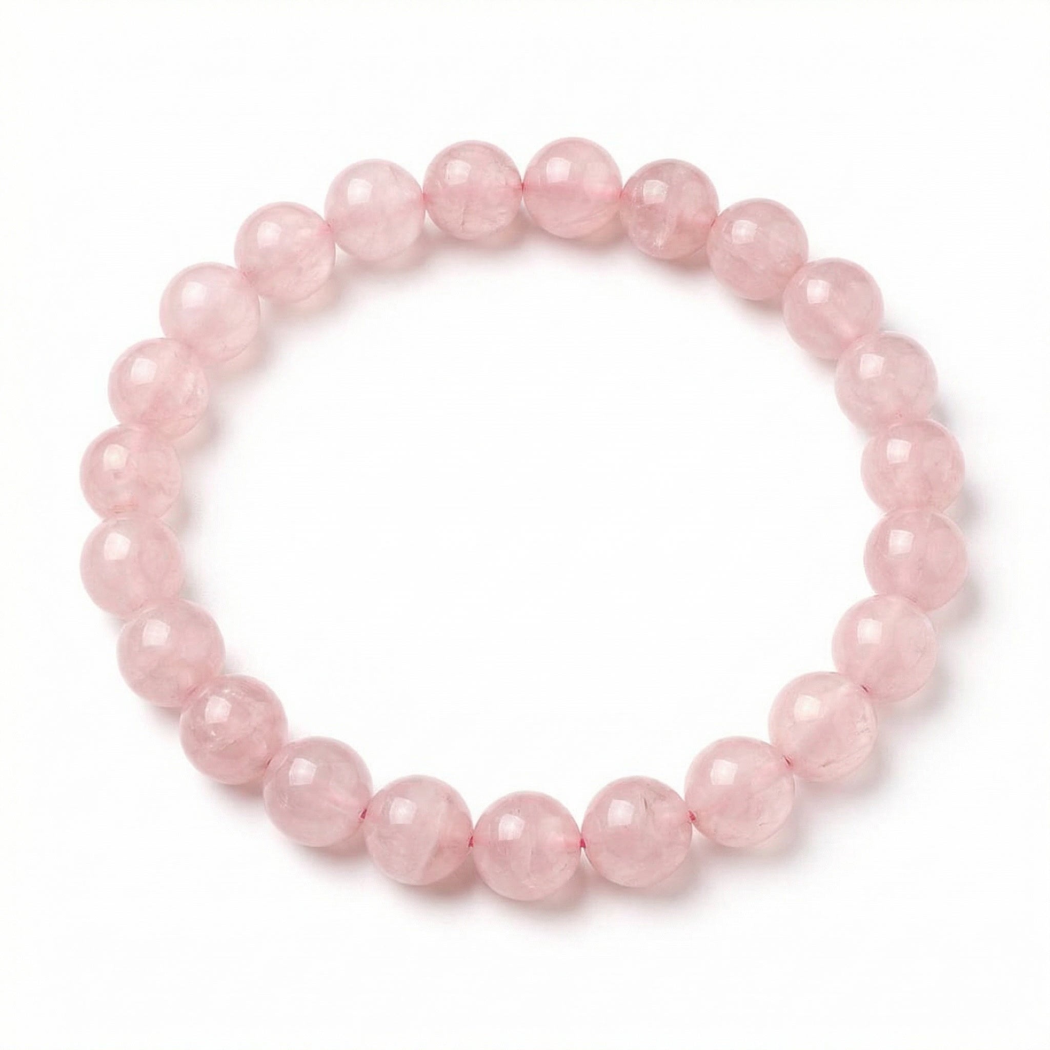 Pulseira de Pedra Quartzo Rosa Natural - Trono do Amor - Mãe Oxum - Cura Emocional e Harmonia | Roupas de Umbanda