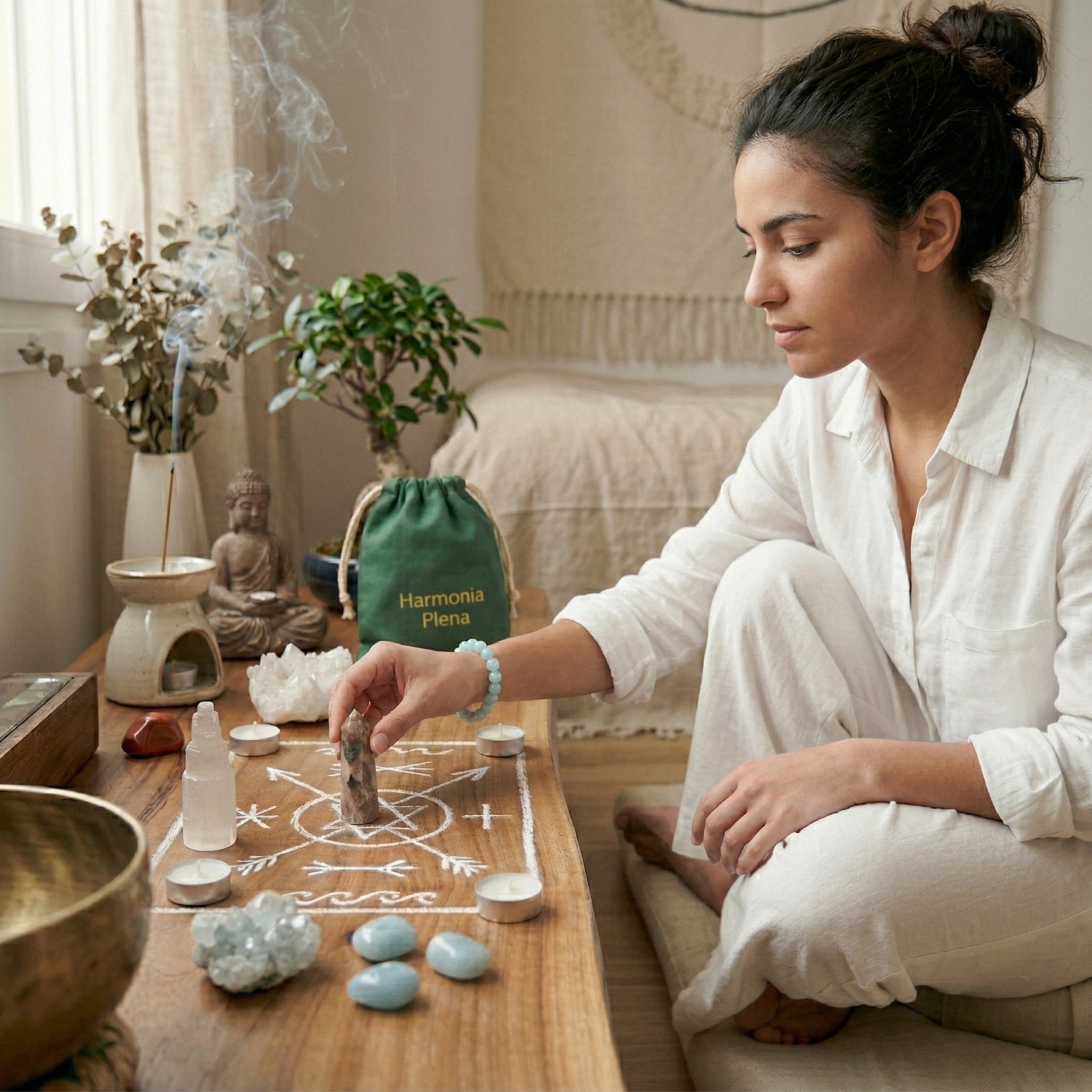 Pulseira de Água Marinha Natural Tipo A – Trono da Geração de Mãe Yemanjá | Equilíbrio e Fluidez Espiritual | Roupas de Umbanda 