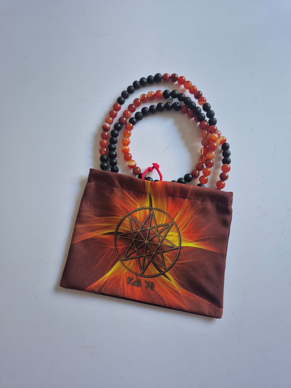 Saquinho porta Guias com Estampa Digital Mandala do Trono Sagrado Umbanda Terreiro Guia Espiritual Orixá Sacerdócio Desenvolvimento Mediúnico 