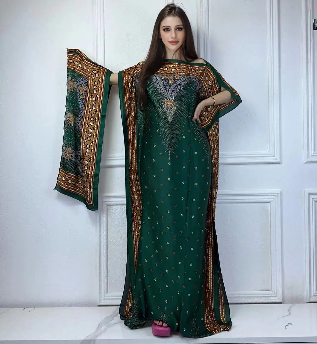 Winyi africano senhora verão boho moda impresso kaftan vestido de férias solto streetwear abaya 