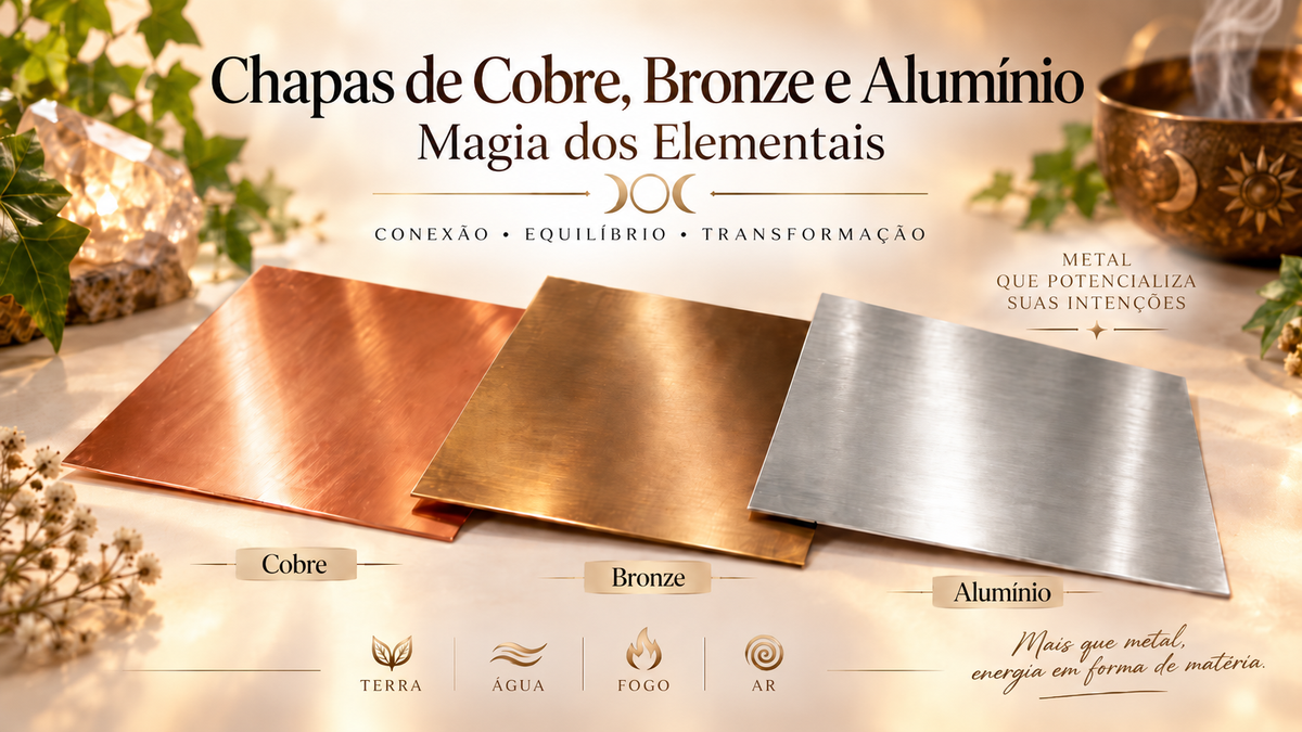 Chapas de Metais Magia Divina 7 Elementais Mago Iniciador Ritual Iniciatorio