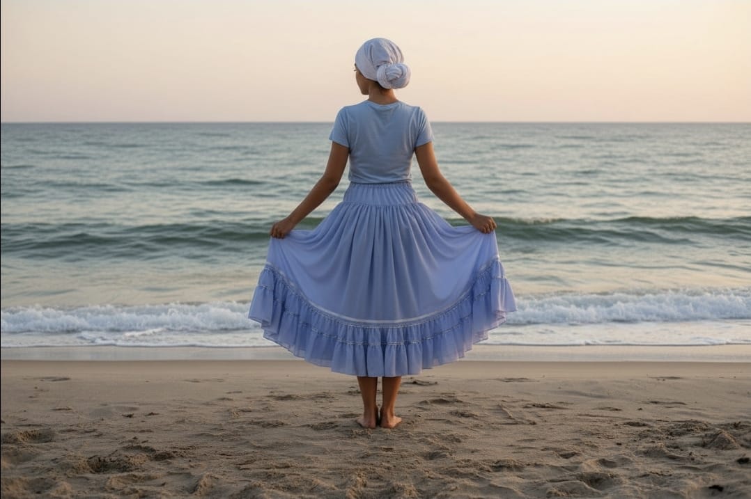 Saia da Mãe Yemanjâ Roupas Umbanda Axê Terreiro Gira Rainha Do Mar Medium Sacerdote