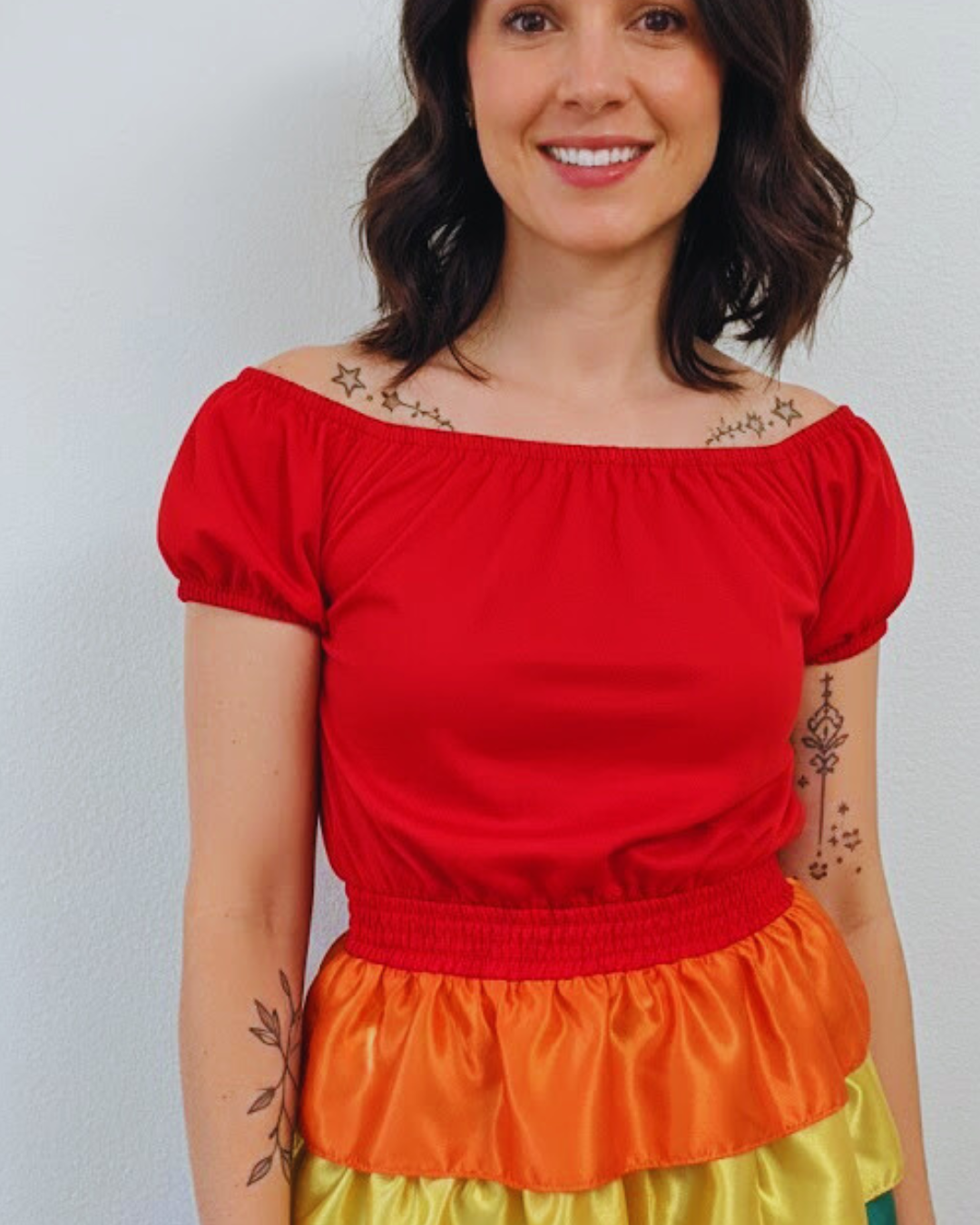 Blusa Feminina Cigana Vermelha Desenvolvimento Umbanda Terreiro Ciganos Gira de Ciganos