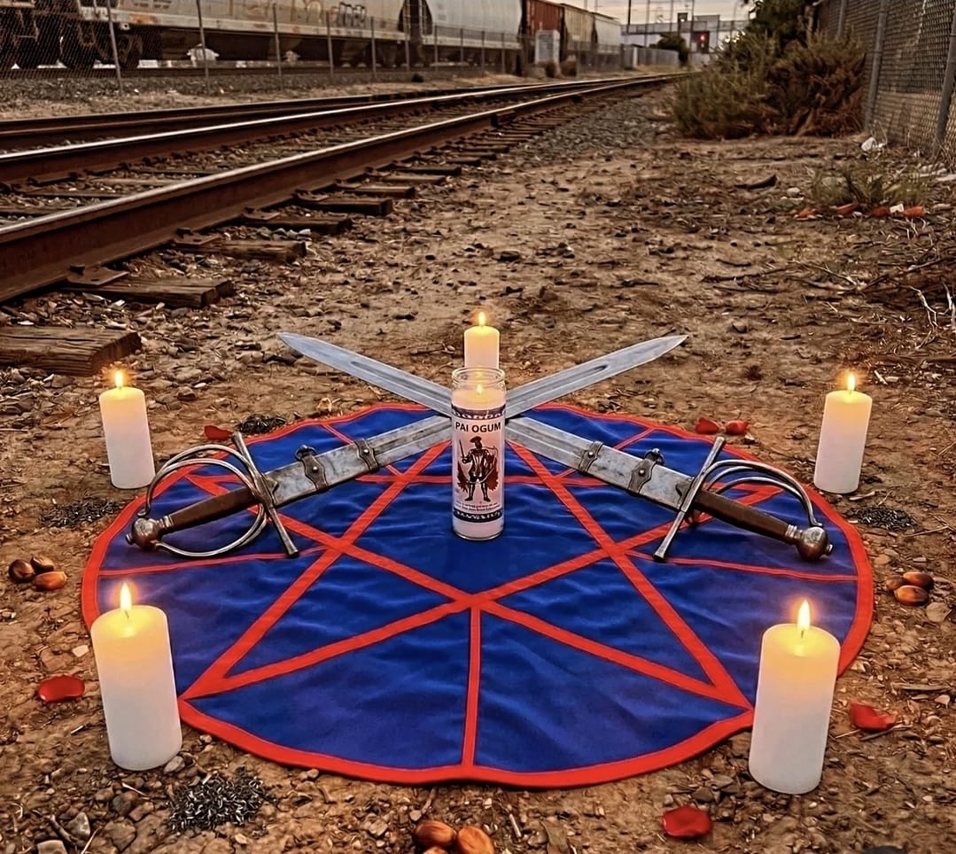 Pano de Oferenda do Pai Ogum - Roupas de Umbanda Ritual Terreiro Trono Lei Consagração Medium Sacerdote